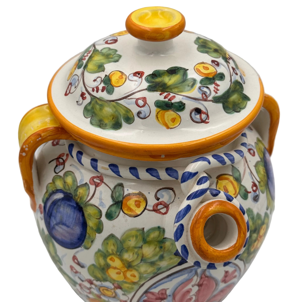 Italian lemon cello traditional pitcher handpainted pottery