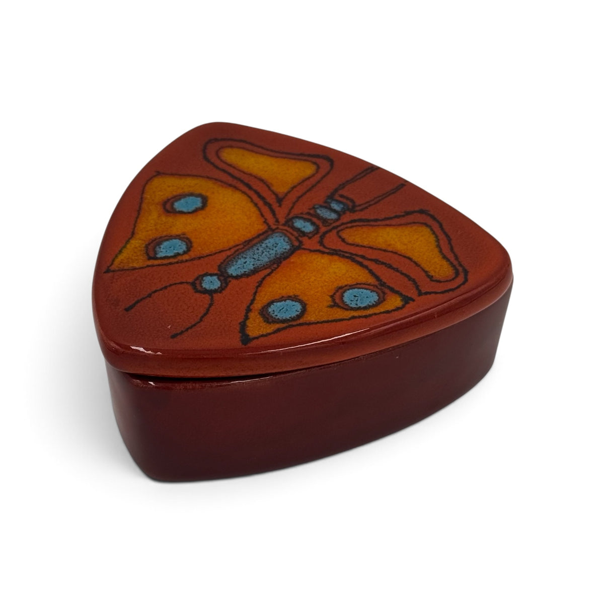 1970s artisan glazed studio pottery trinket box