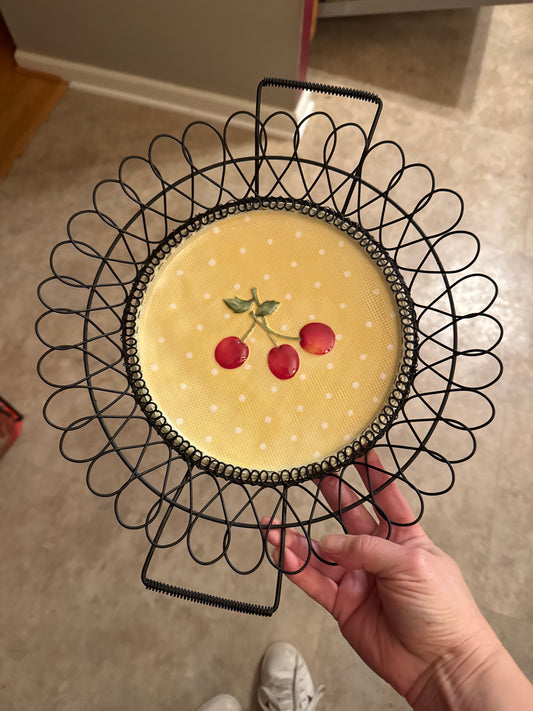 1900-1920 Antique French Country Wire Egg Basket