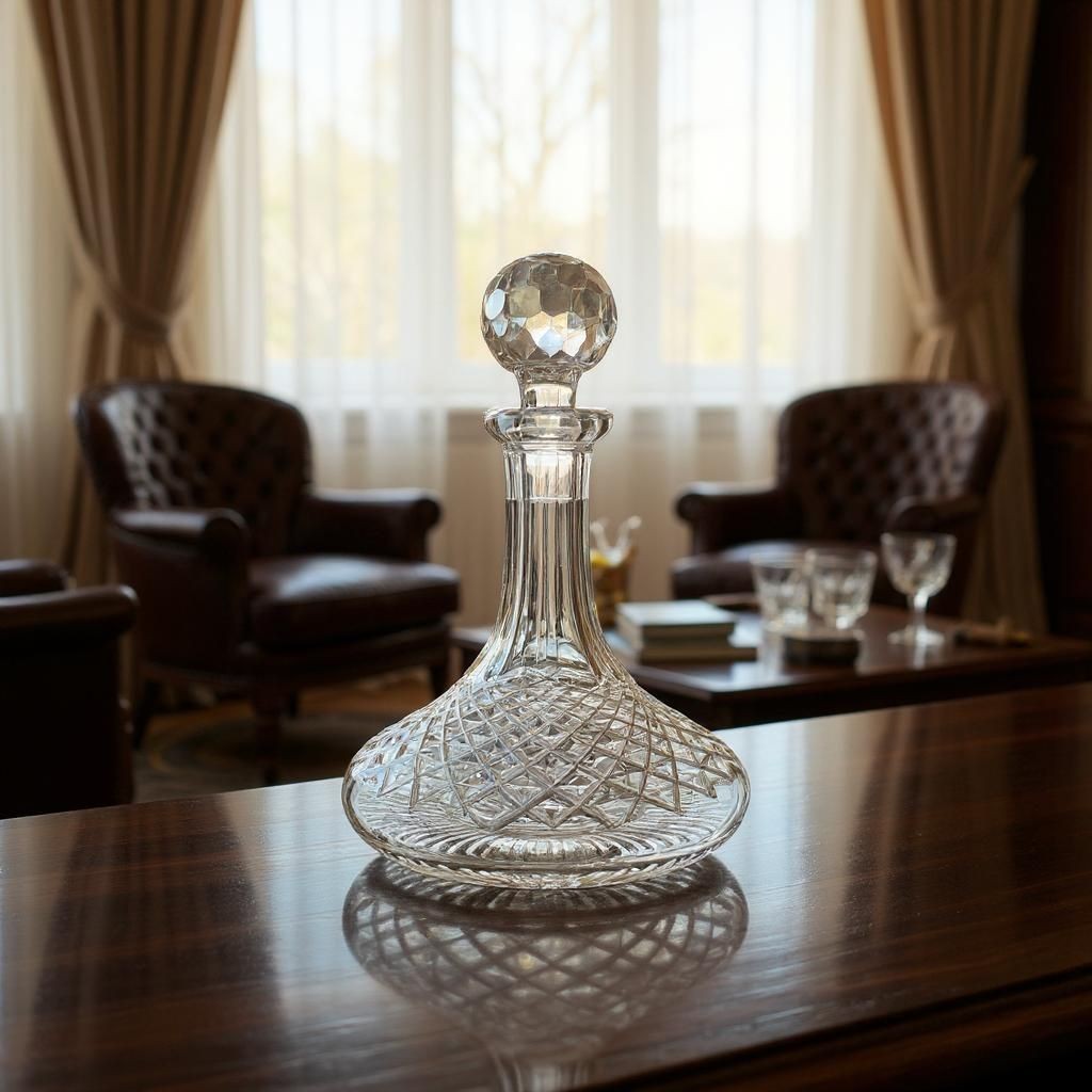 Antique Waterford Crystal Ship's Decanter (Lismore Pattern)