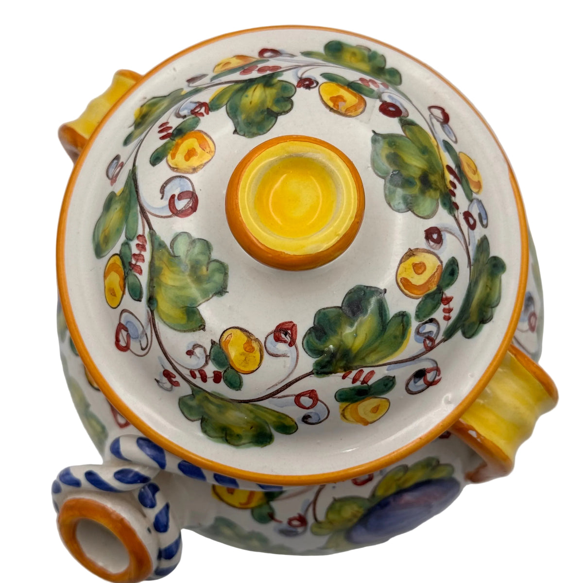 Italian lemon cello traditional pitcher handpainted pottery
