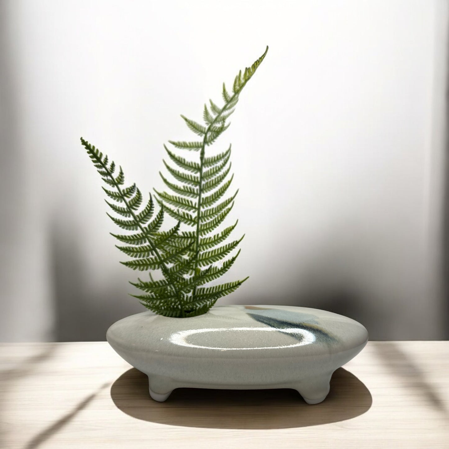 Ikebana Handglazed Blue/Grey Pottery