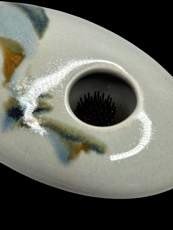 Actual Product Photo - Ceramic vase with floral design on a white background