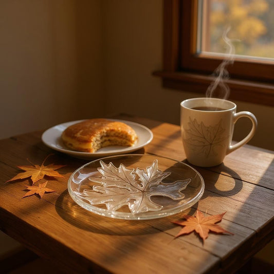 Lalique Coupe Schal Frosted Maple Leaf Centerpiece Bowl - 9.5" (Champs Elysees)