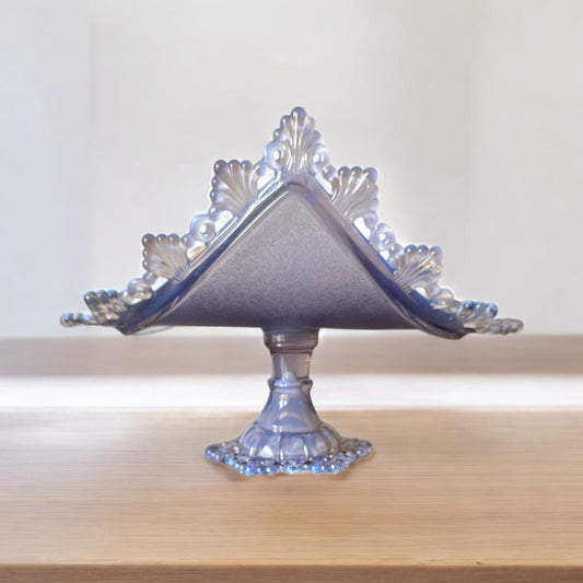 Vintage Westmoreland Glass Ring and Petal Lilac Opalescent Banana Stand Centerpiece