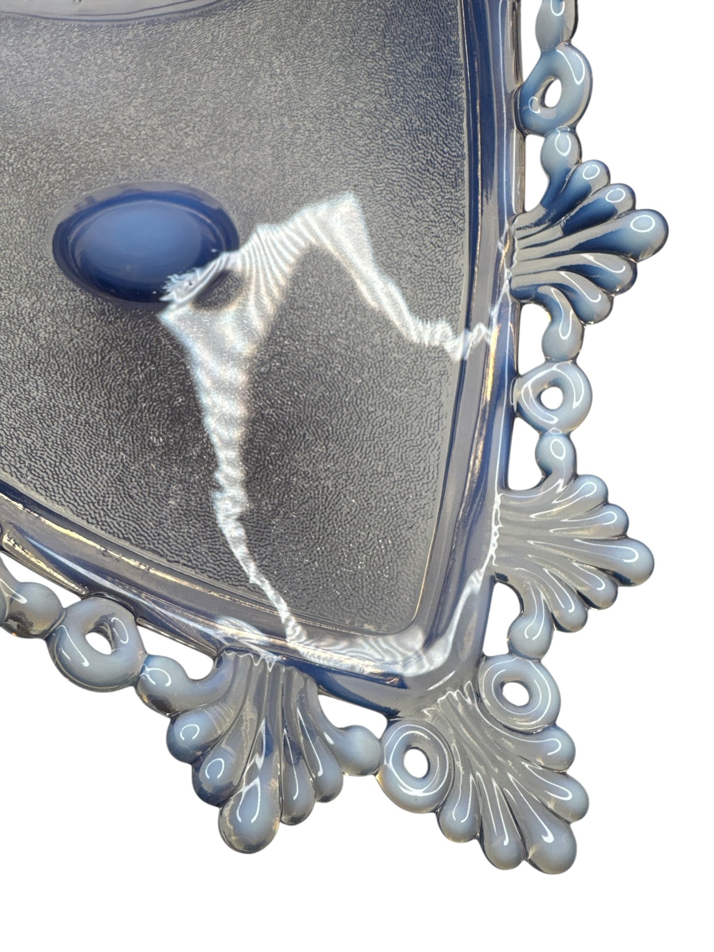 Actual Product Image - Decorative silver tray with intricate designs on a white background